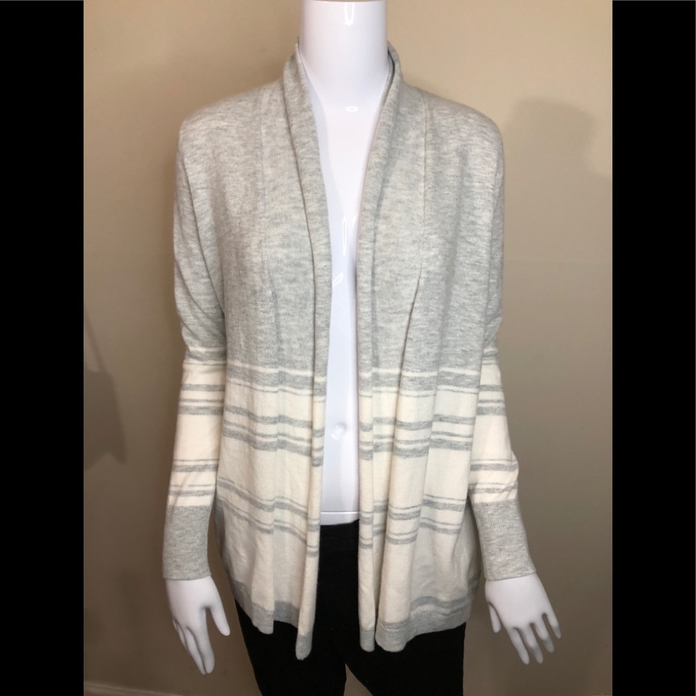 Loft Long Sweater Grey and White XS